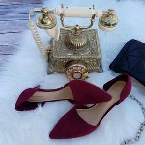 Burgundy Velvet Old Navy D'Orsay Heels / Pumps